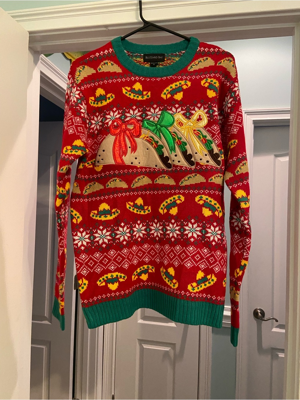 Ugly Christmas Sweater With Festive Taco Design